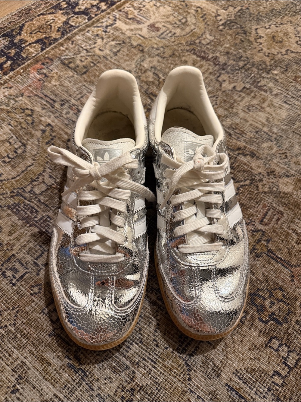 adidas Women’s Metallic Silver Classic Sneakers